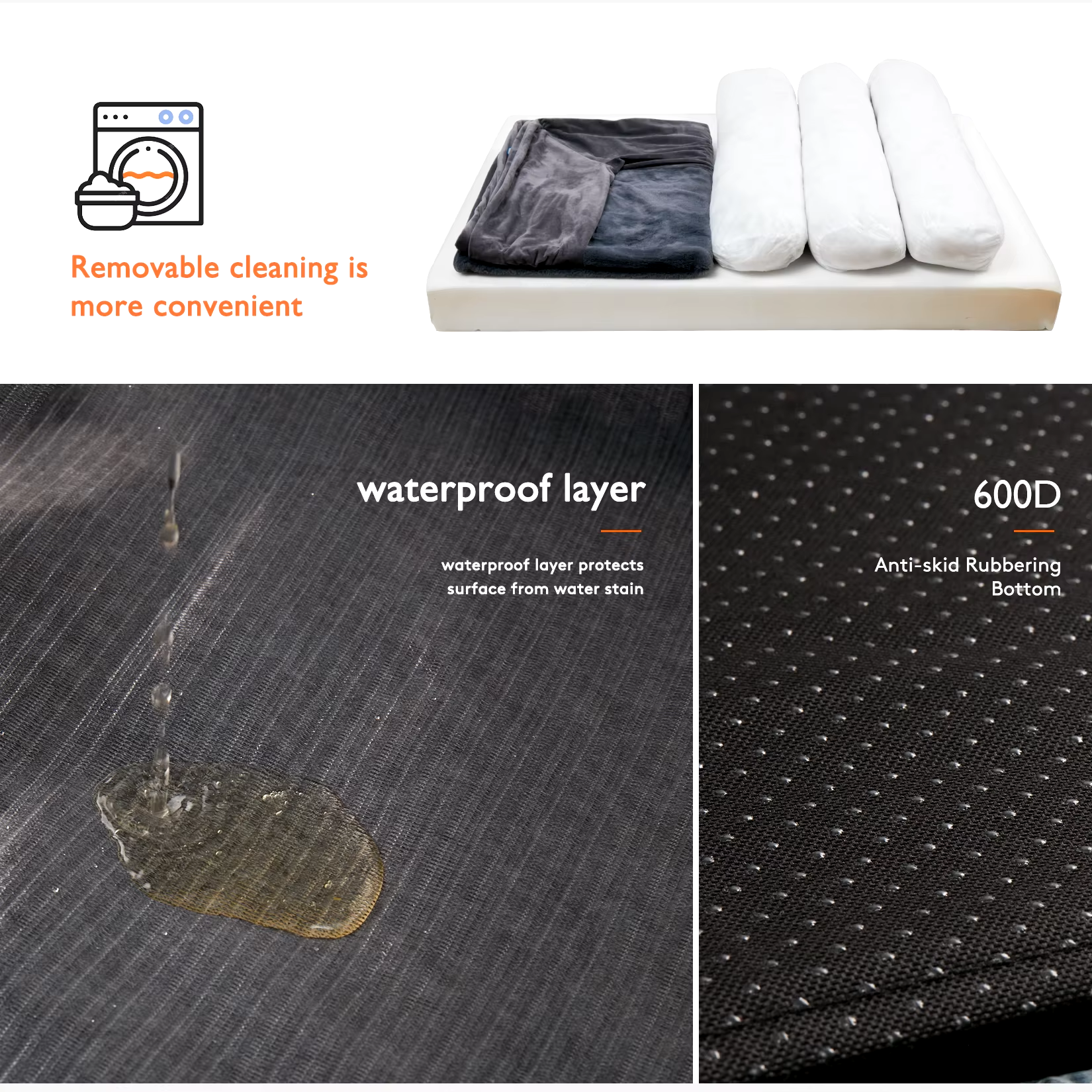 XXL Orthopädisches Hundebett mit Rand – Waschbar & extra weich für große Hunde