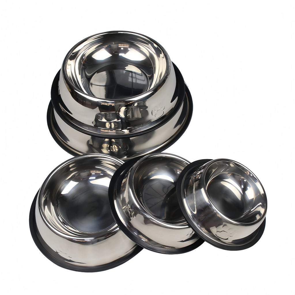 Pet Dog Cat Stainless Steel Bowl Pet Feeding Bowl Cat and Dog Drinking Bowl Metal Feeder Bowl Durable Easy to Clean Pet Supplies