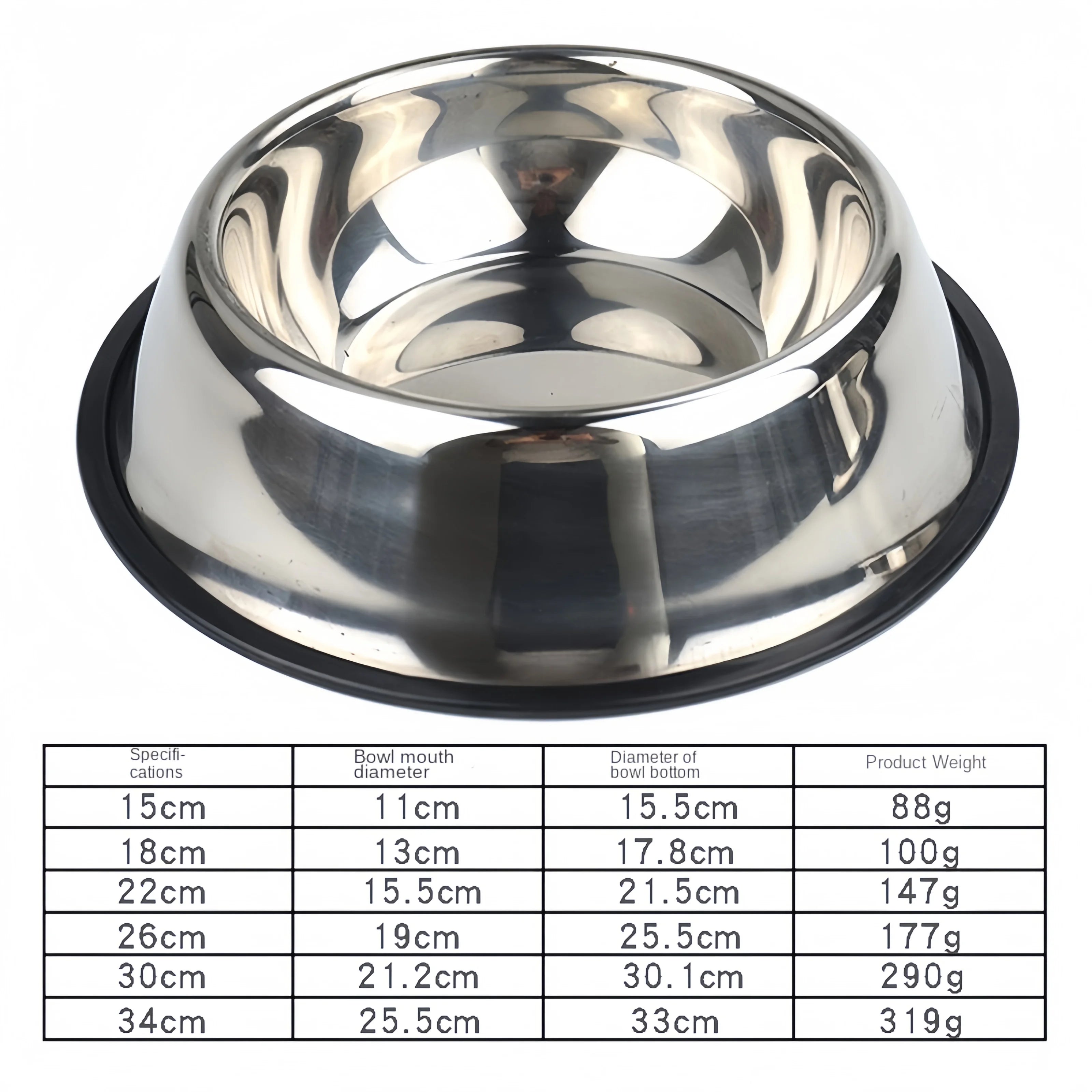 Pet Dog Cat Stainless Steel Bowl Pet Feeding Bowl Cat and Dog Drinking Bowl Metal Feeder Bowl Durable Easy to Clean Pet Supplies